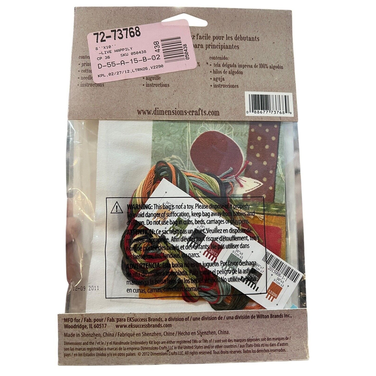 Dimensions Whimsy Applique Embroidery Kit Live Happily Bird Lori Siebert New