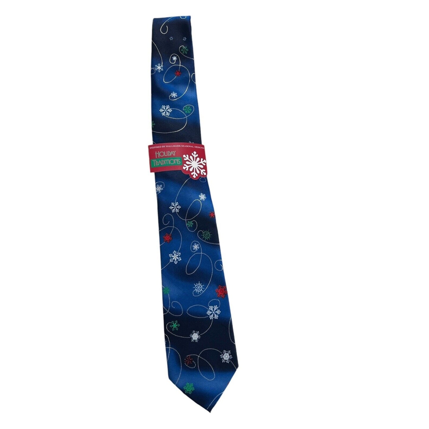 Hallmark Holiday Traditions Christmas Tie Snowflakes Whimsy Novelty Necktie New