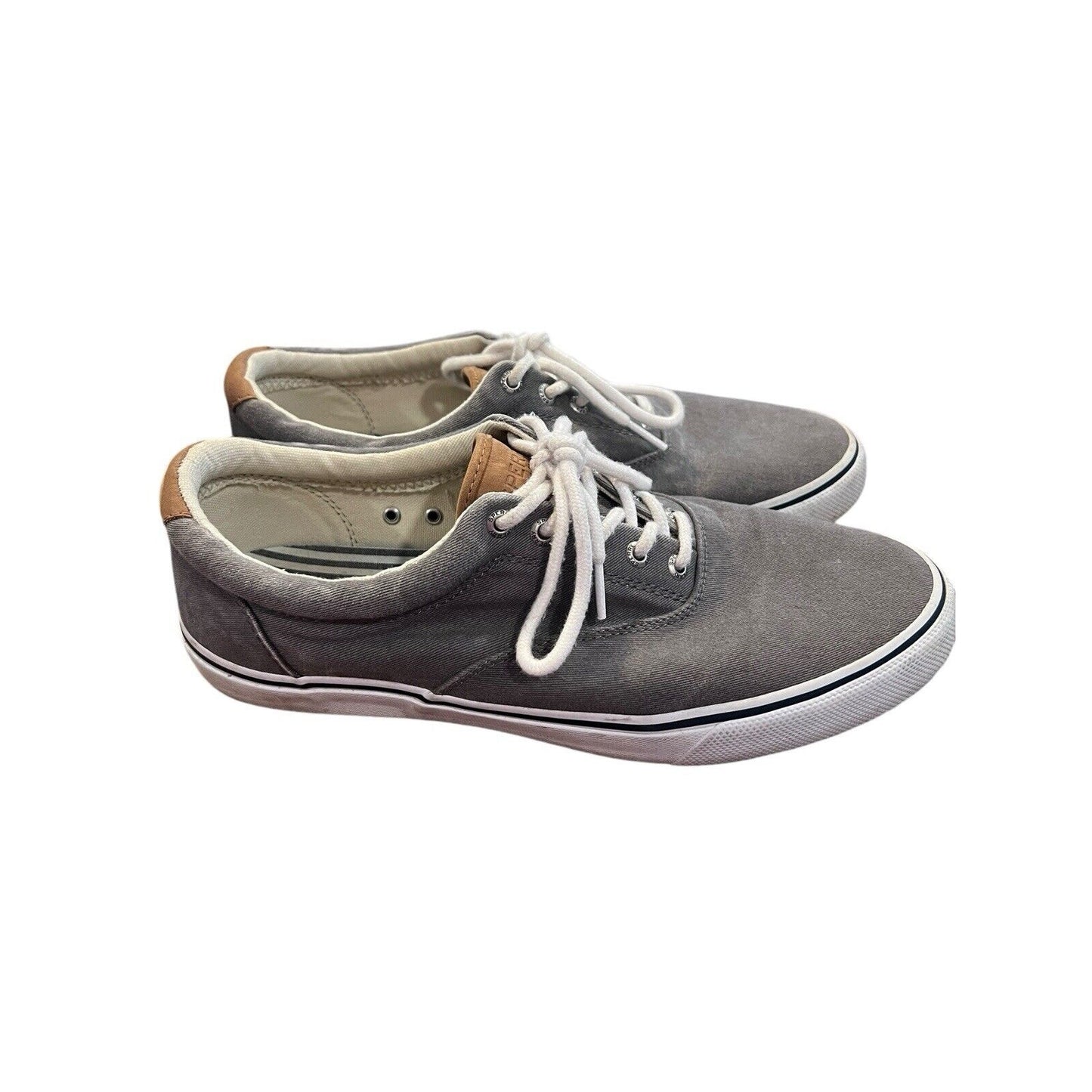 Size 11.5 Sperry Top Sider Mens Striper Ii Gray Fashion Sneaker L17-61790