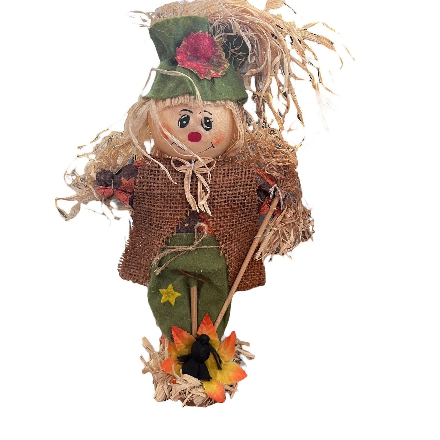 Scarecrow Table Top Decor Pumpkin Fall Thanksgiving Halloween Figures Set Of Two