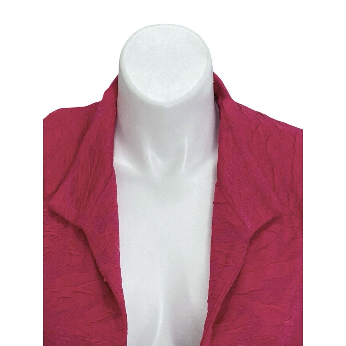 Misook Size 0X 14/16 Textured Knit Jacket Blazer Open Front Cardigan Pink