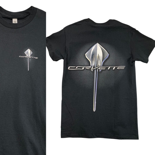 Small Corvette Mens Black Short Sleeve Tshirt Gildan