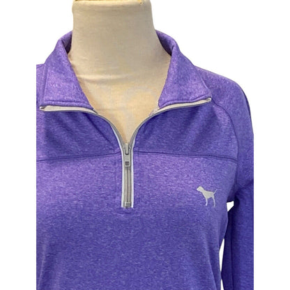 Size Small VICTORIA SECRET PINK Purple Pullover Running Top 1/4 Zip Reflecting