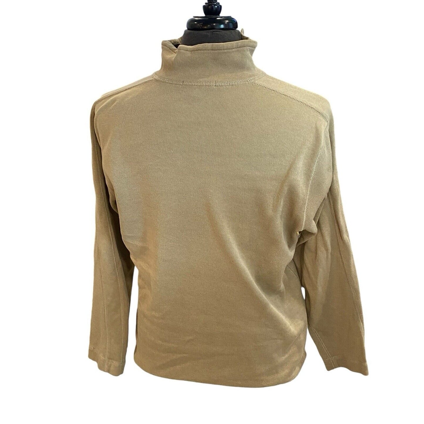 Size Medium Banana Republic Cotton Tan 1/4 Zip Pullover Men's Beige