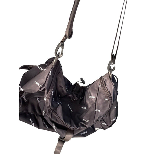 Victoria Secret VS Pink CONVERTIBLE Duffle Bag Backpack Charcoal Gray Black Logo