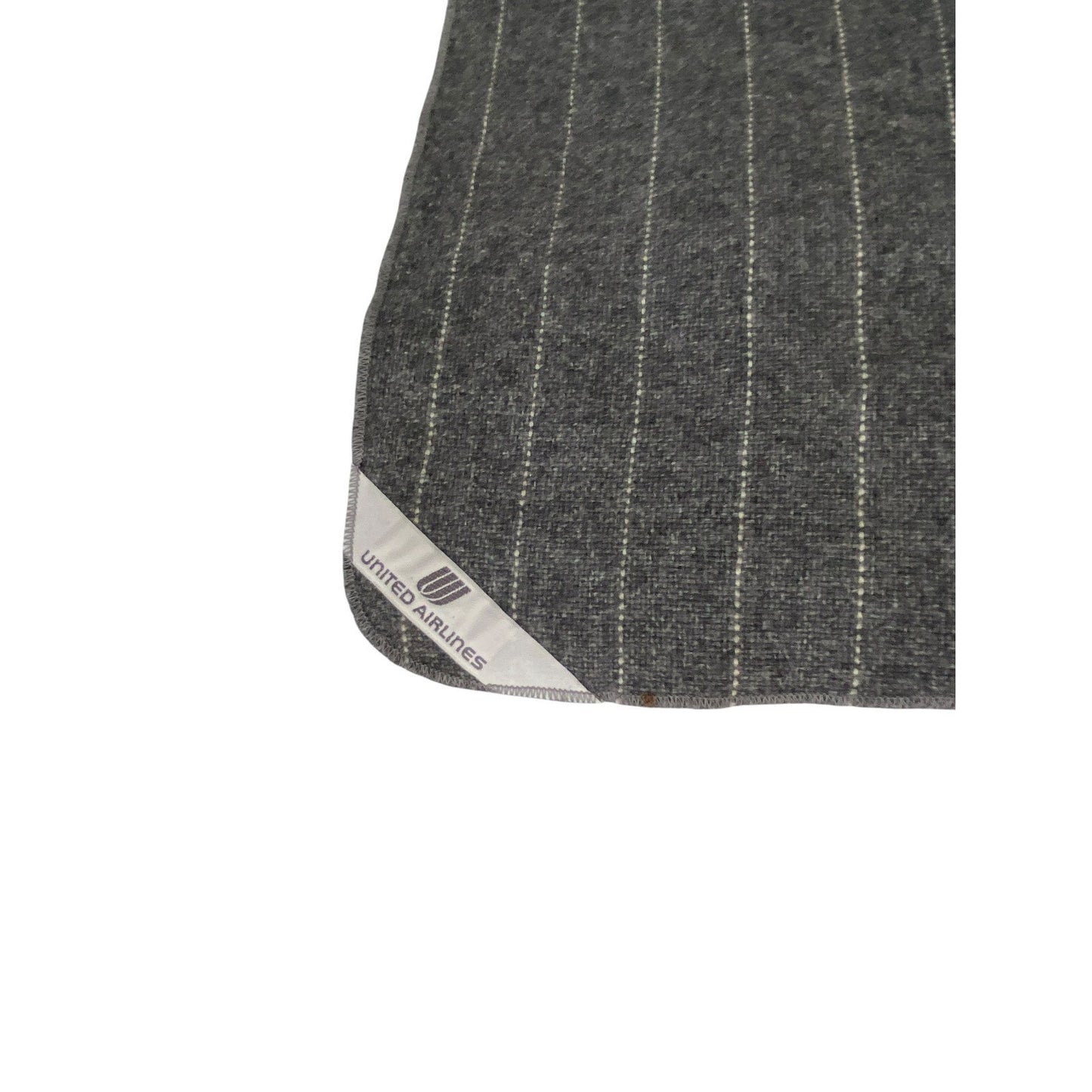 Vintage United Airlines Faribo Blanket Wool Blend 38”x46” Set Of Two Gray Nap