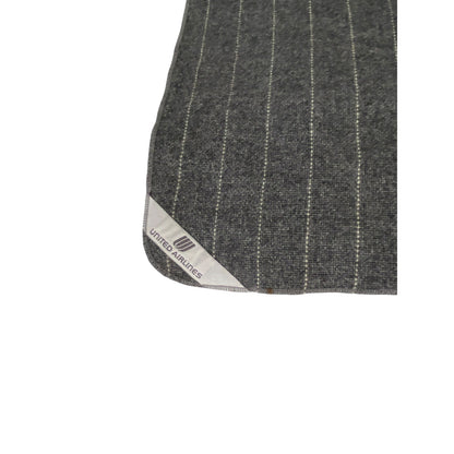 Vintage United Airlines Faribo Blanket Wool Blend 38”x46” Set Of Two Gray Nap