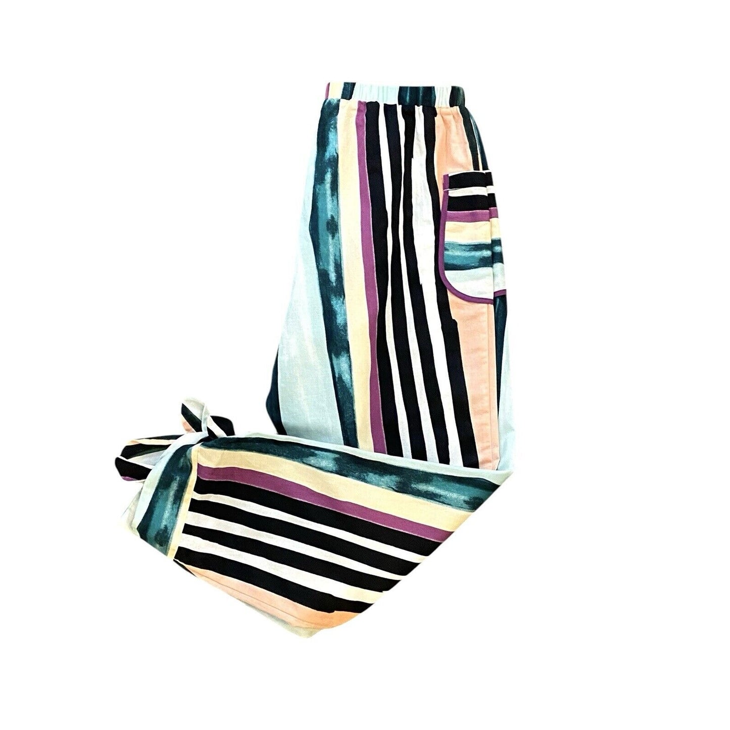 Size Small Red Carter Brand Linen Blend Pants Stripe Hippie Festival