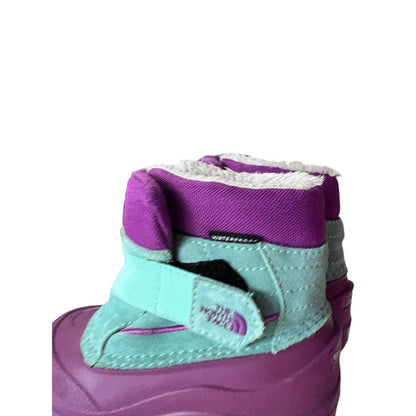 The North Face Toddler Alpenglow Snow Boots Purple Teal Waterproof Size 9