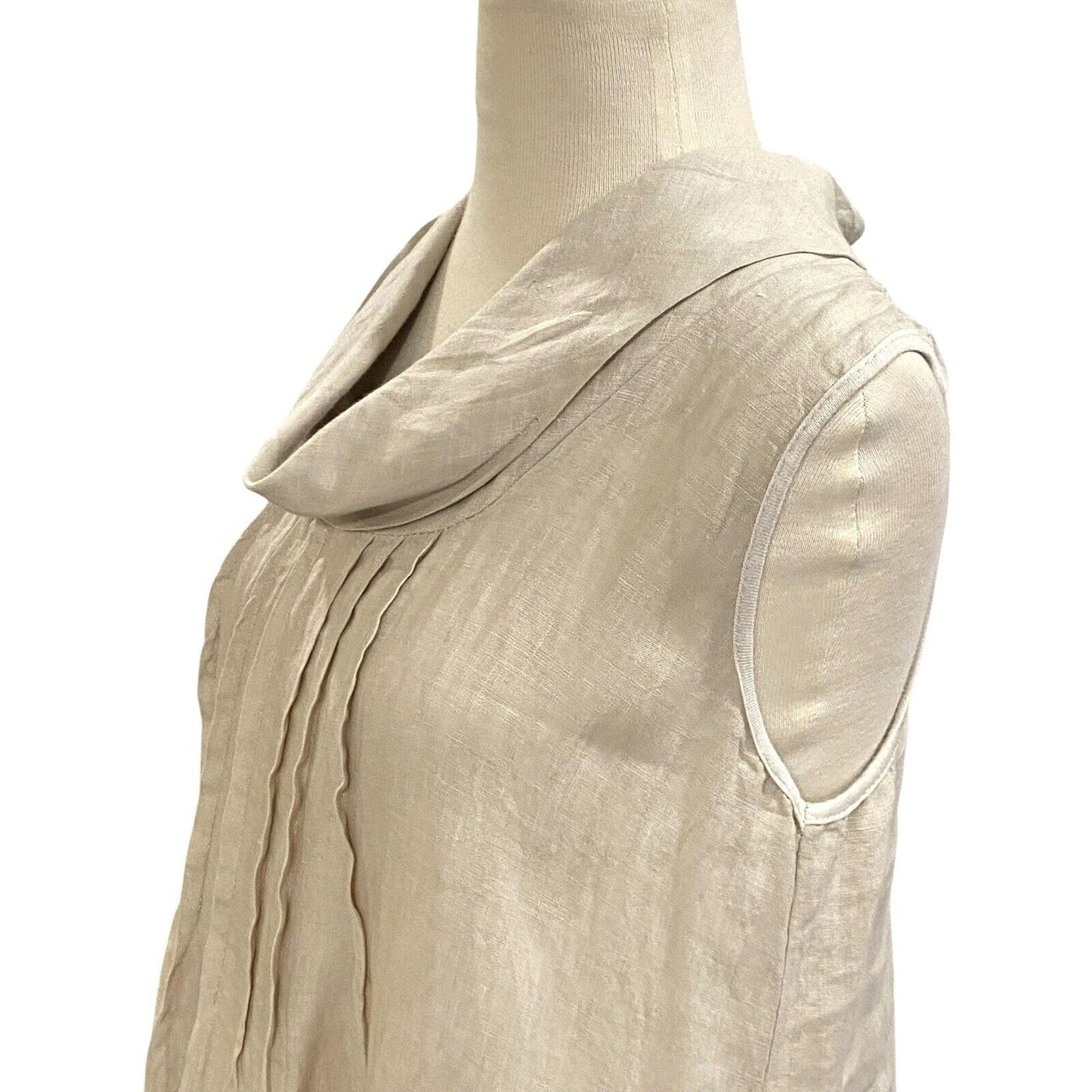 Un Coeur En Ete Beige Linen Top Blouse Tunic Italy See Measurements For Sizing