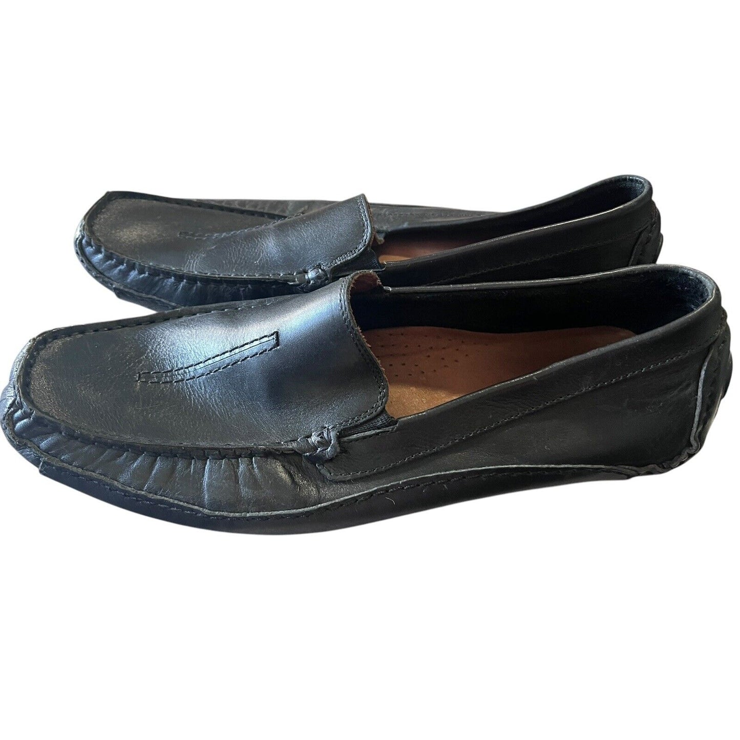 Clarks England Men's Sz 11M Shoes Black Leather Comfort Casual Moccasin Loafers
