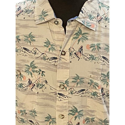 Size XL Tommy Bahama Hula Girl Volcano Floral Hawaiian Shirt Hawaii Relax Palm