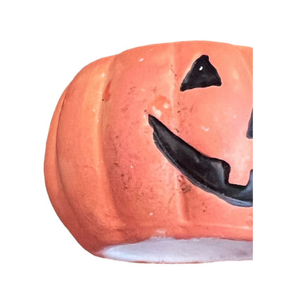 VTG HALLOWEEN Witch Jack O’ Lantern Tea light Holder Hand Painted