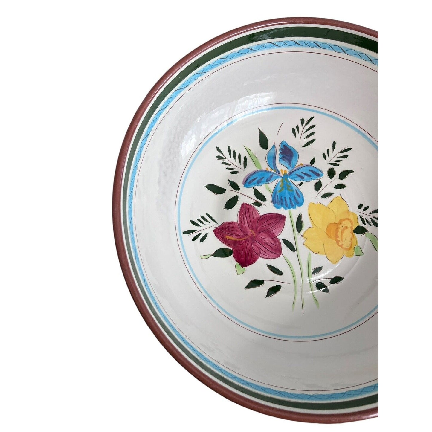 12” Stangl Pottery Country Garden Floral Serving Fruit Bowl Floral USA Large