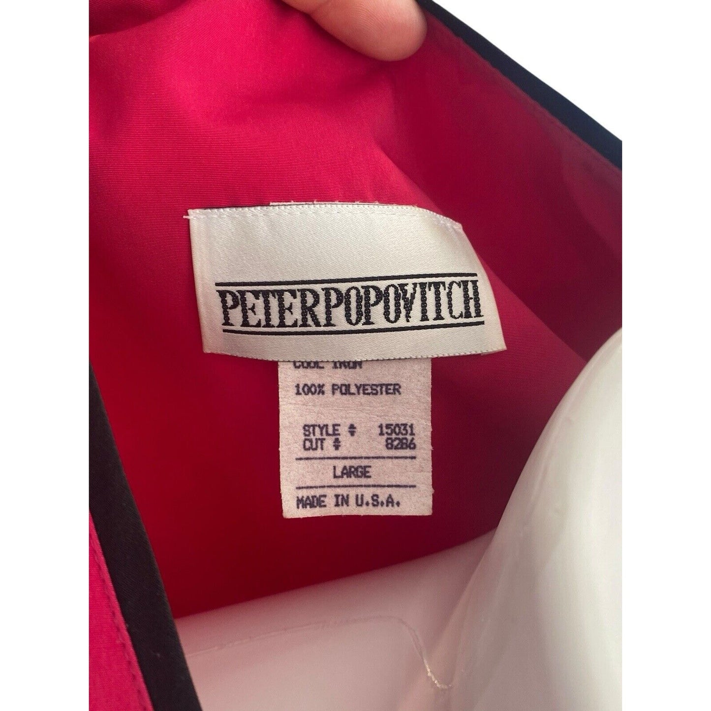 Peter Popovitch Ladies Casual Jacket Pink Size Large Black Trim Vintage