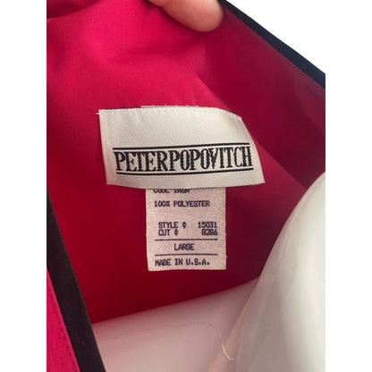 Peter Popovitch Ladies Casual Jacket Pink Size Large Black Trim Vintage