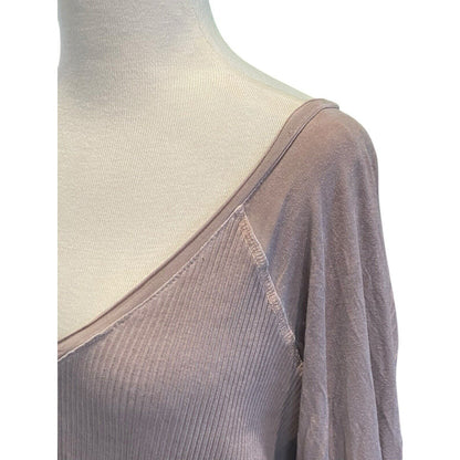 Size Medium POL Tunic Top Mauve Pink Boho V-neck Blouse Rustic