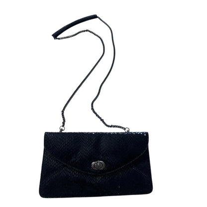 Sorial Black Snakeskin Leather Crossbody Handbag NWOT Clutch