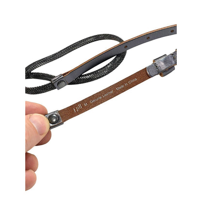 Medium J Jill Leather Belt Skinny Metal Mesh Gunmetal Gray EUC