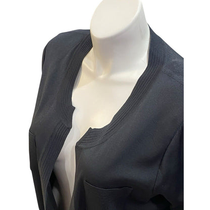 Size XL Exclusively Misook Gray Solid Open Front Sweater Cardigan 4 Pocket