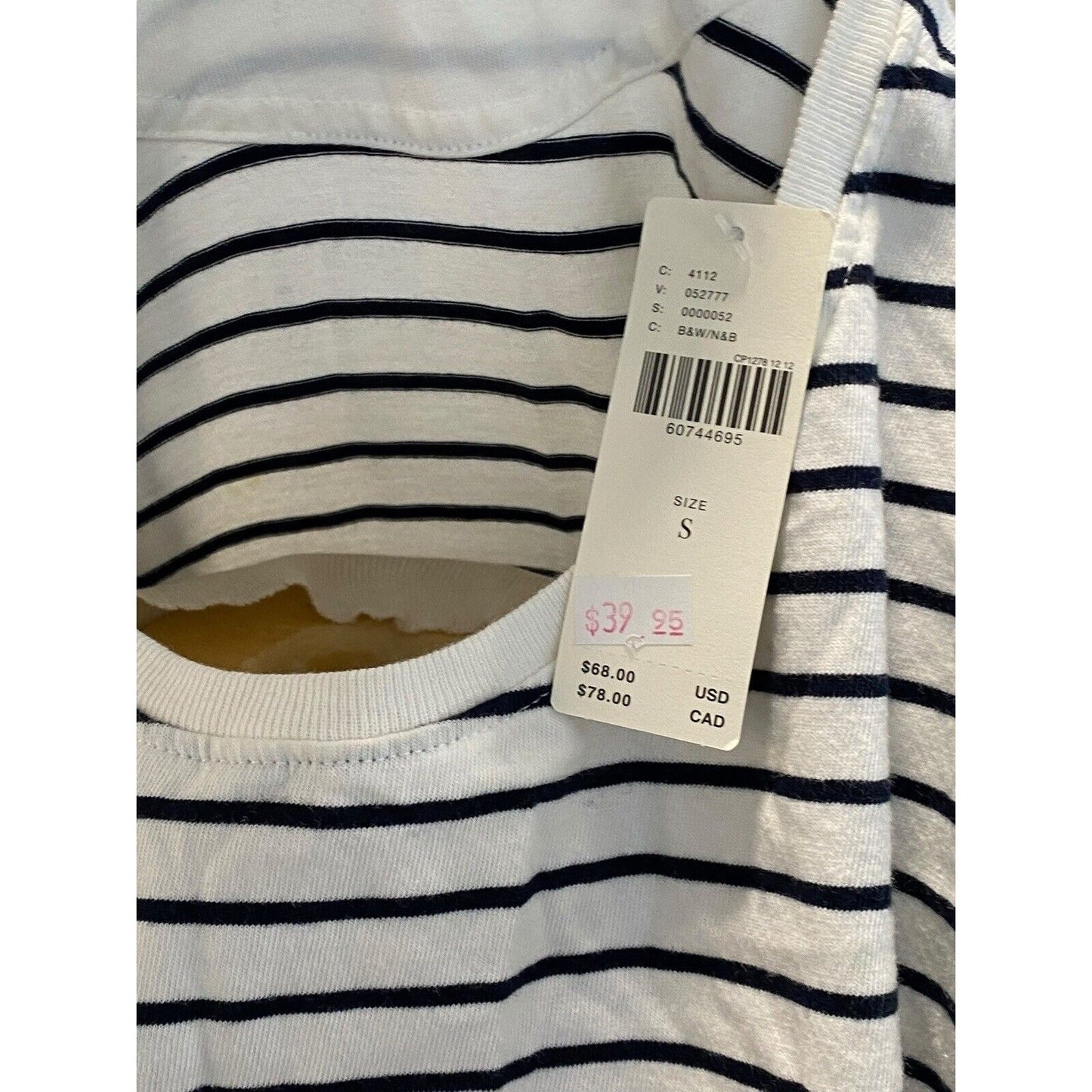 Size Small The Art Of Anthropologie T-shirt Bon Voyage Striped Graphic Shirt New