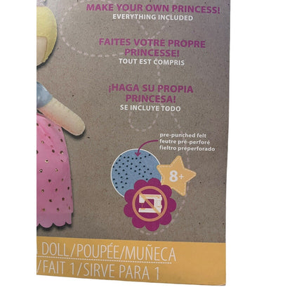Blonde Princess Doll Feltworks Fun Embroidery Kit by Dimensions NEW Sealed Kids