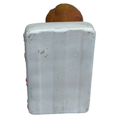 Vtg Kitsch 1970 Girl Bird Plastic Book End Hong Kong ONE SIDE ONLY