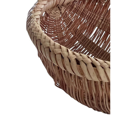 Primitive Rattan Wicker Basket Woven Soup Ladle Strainer Dipper Vintage