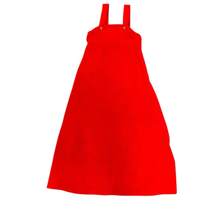 Vintage Girls Red Velvet Jumper Christmas Valentine Dress Handmade Long