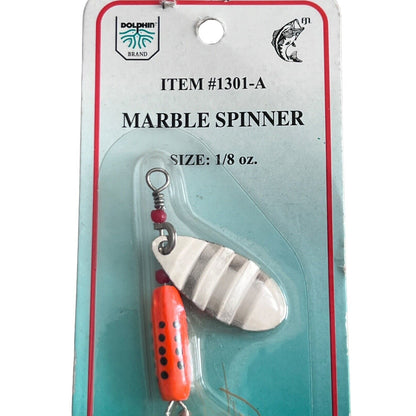Dolphin Marble Spinner Sz. 1/8 oz on Original Backing #1301-A NOS Fishing Lure