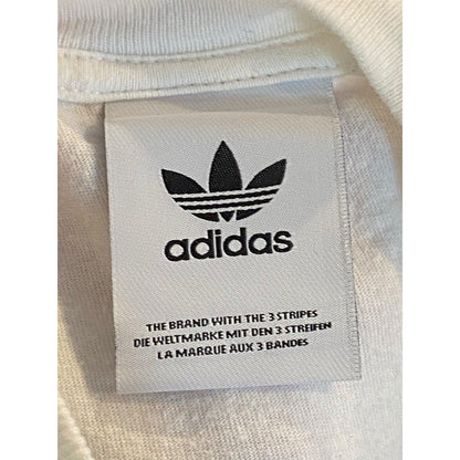 Size Medium Adidas Mens T Shirt White Logo Paint Splatter Design 80’s Y2K Style