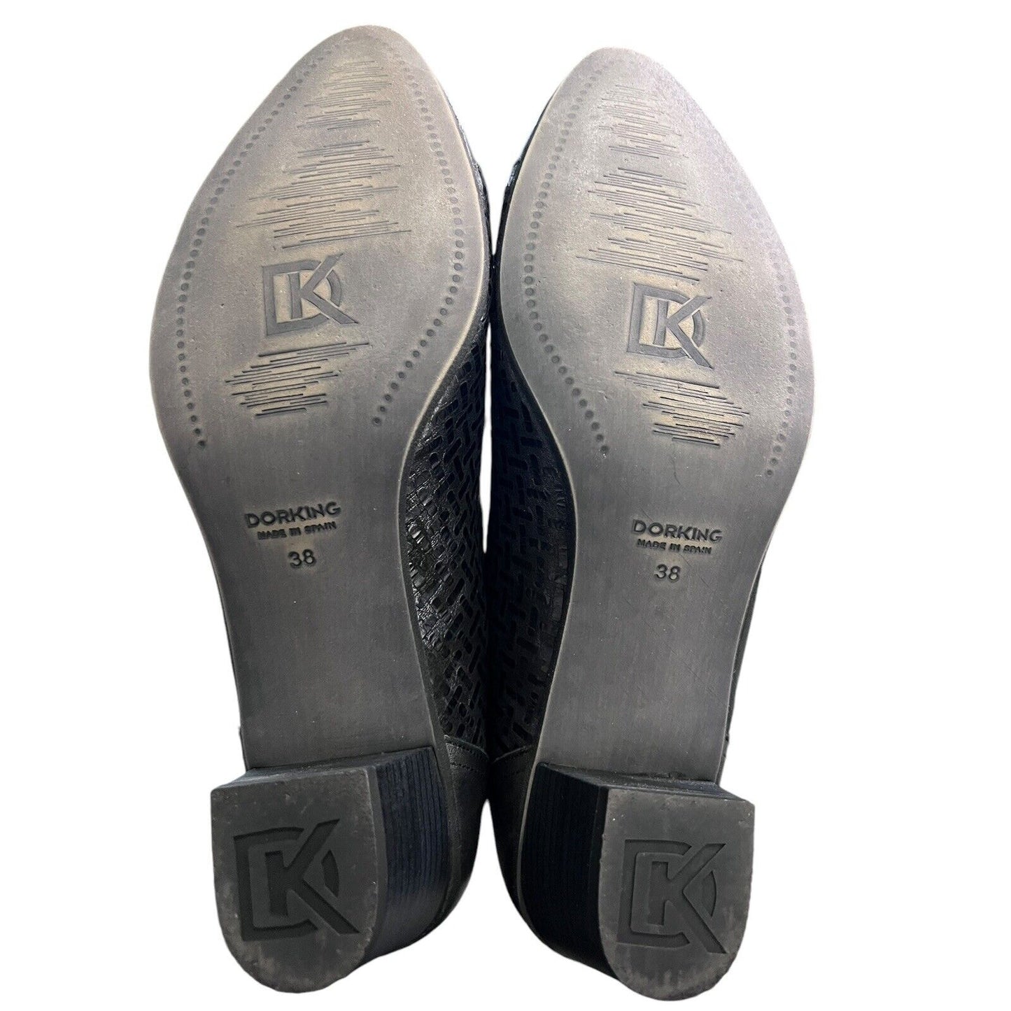 Size 8 (38) Women’s DorKinG Mary Jane’s Metallic Pewter Navy Shoes Heels