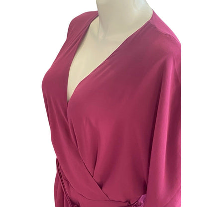 Standards And Practices Dress Surplice Wrap Front Magenta Women Size 2X