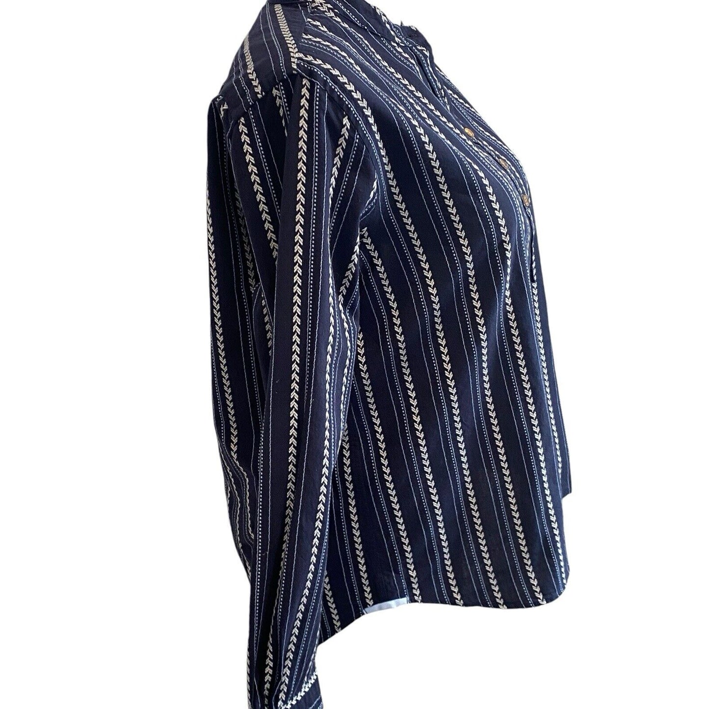 Size XL J. Peterman Tunic Top Navy Blue Great Basin Blouse