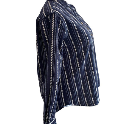 Size XL J. Peterman Tunic Top Navy Blue Great Basin Blouse