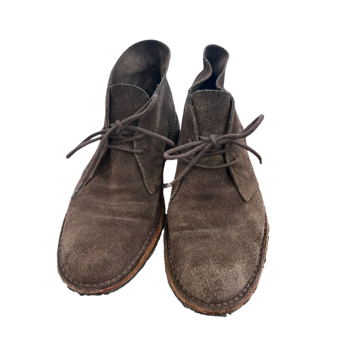 Size 9.5 Brooks Brothers Suede Brown Mens Lace Up Chukka Ankle Comfort Shoes