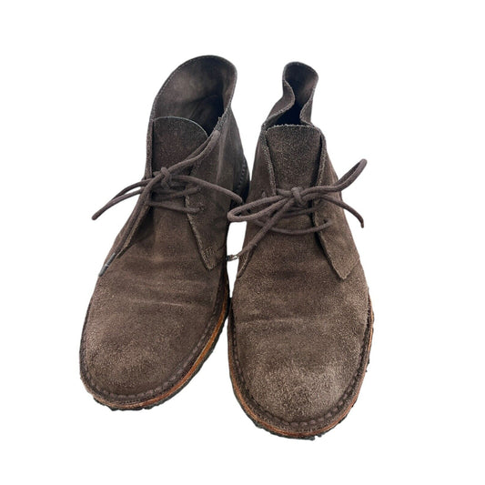 Size 9.5 Brooks Brothers Suede Brown Mens Lace Up Chukka Ankle Comfort Shoes