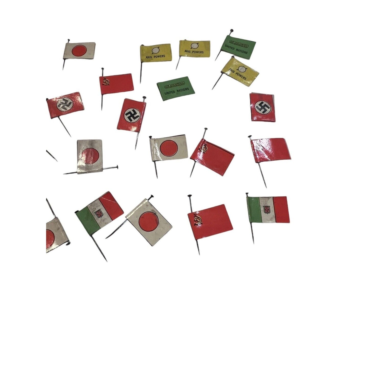 WW2 Nations At War Game Flag Games Counters Lot Vintage 23 Pieces