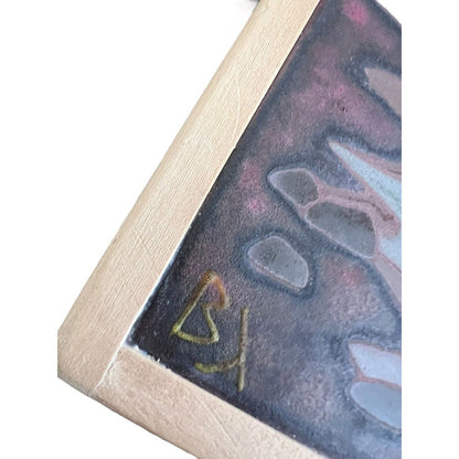 Angelos Tsakirakis Style Greek Framed Wall Art Tile Plaque Terracotta MCM Signed