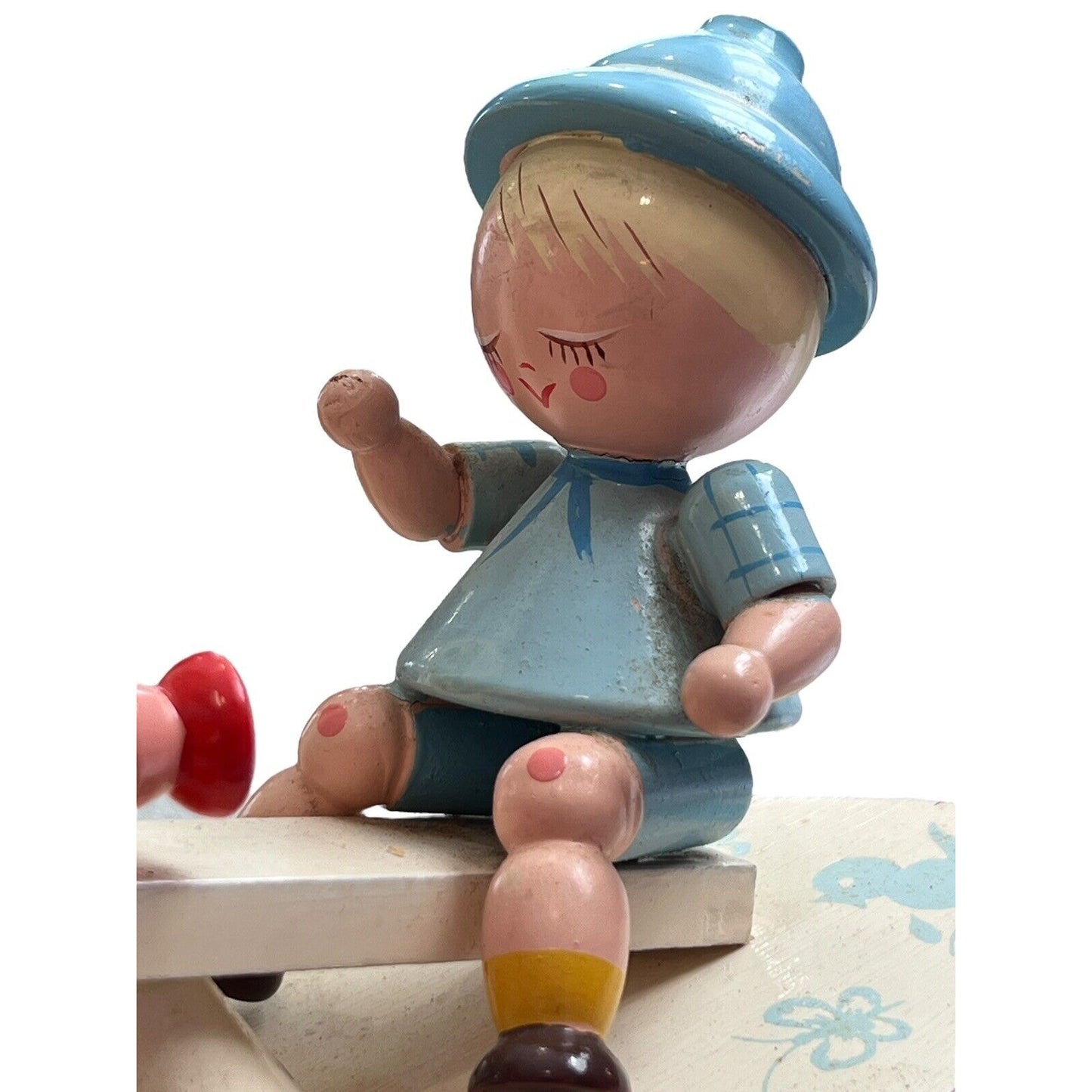 Vintage 1960s Wooden Nursery Lamp Young Designs Inc Boy/Girl Tested Works NY USA