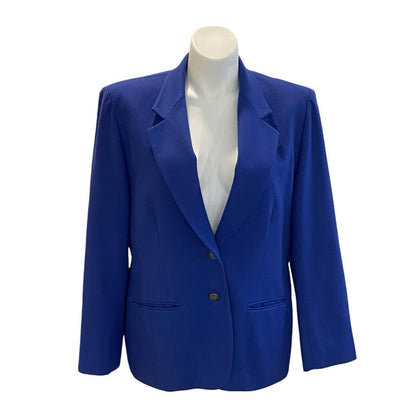 Size 18 PENDLETON Virgin Wool Bright Blue Blazer Jacket Women’s Vintage