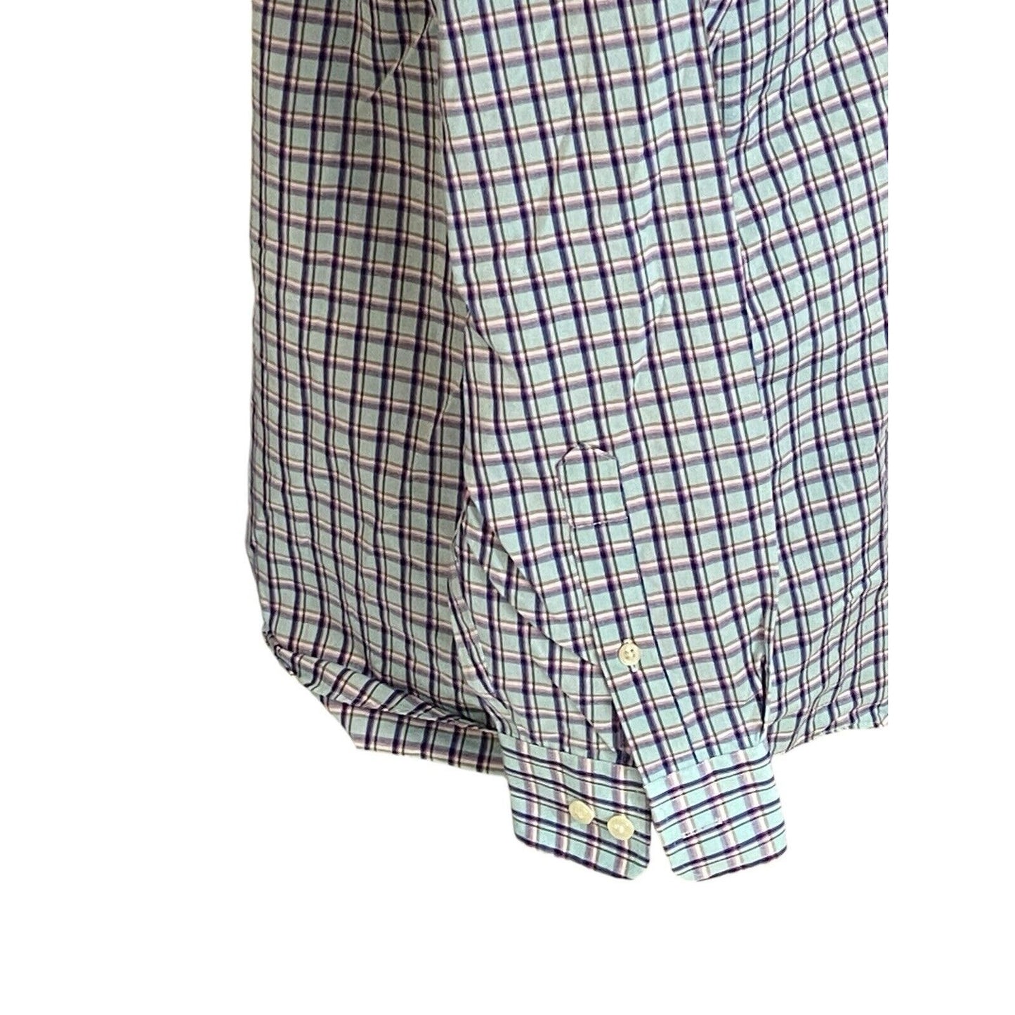 Size Medium Overton men's Button Shirt Plaid Long Sleeve Palmetto Moon SC