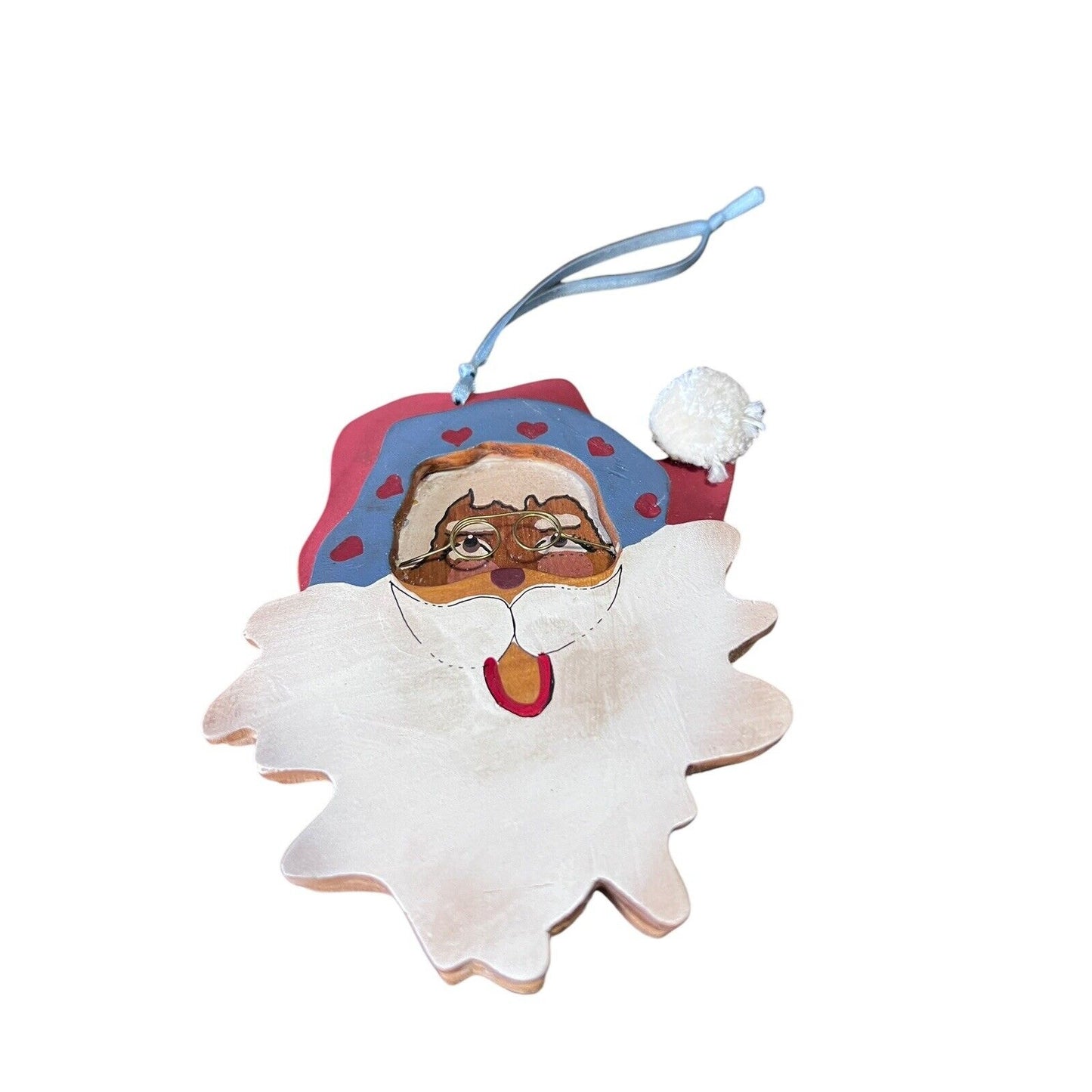 Kurt Adler Santa Claus Wood Christmas Ornament Holiday Painted 1989