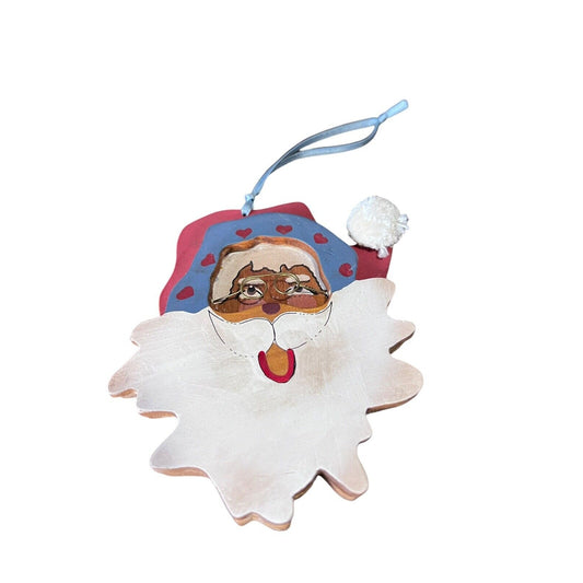 Kurt Adler Santa Claus Wood Christmas Ornament Holiday Painted 1989