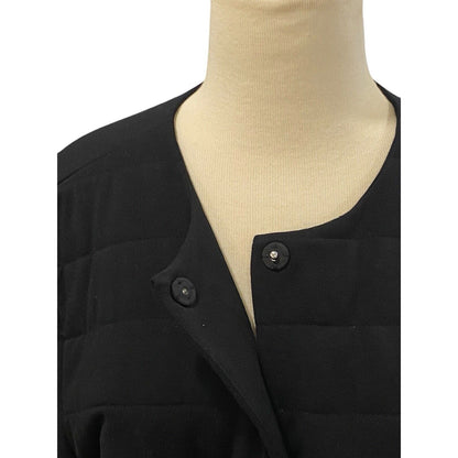 Small Eileen Fisher Women's Coat Black Textured Longline Jacket Small Quilted