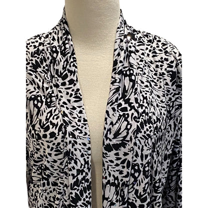 Emily Daniels Black White Cardigan Open Sparkles Size Small