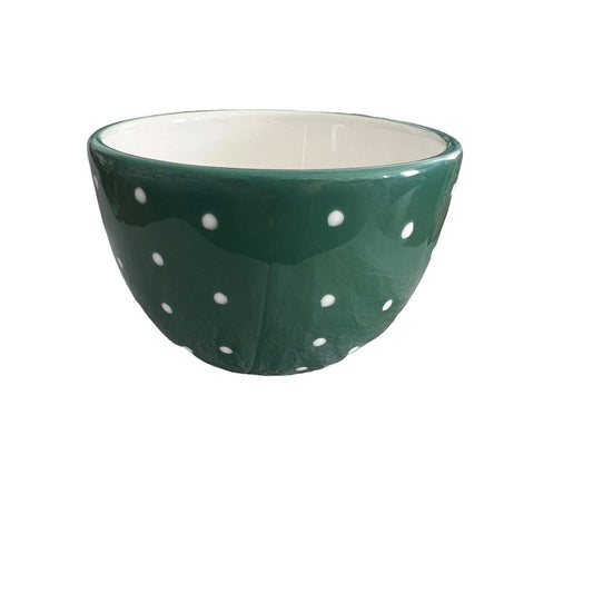 Boston Warehouse Trading Corp. Green with White Polka Dots Bowl 2006 Cute