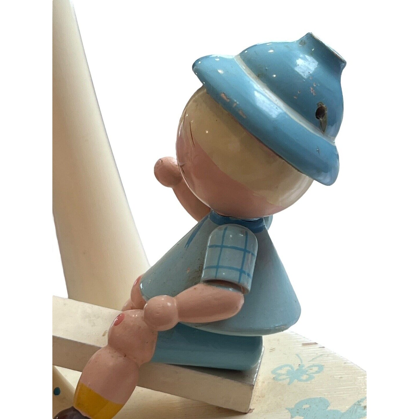 Vintage 1960s Wooden Nursery Lamp Young Designs Inc Boy/Girl Tested Works NY USA