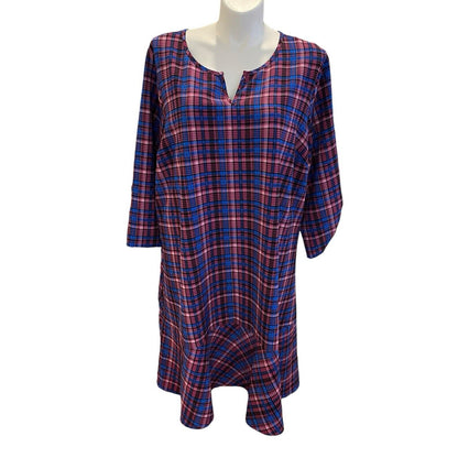 Size 28 Lane Bryant Purple Blue Pink Dress Long Sleeve Midi