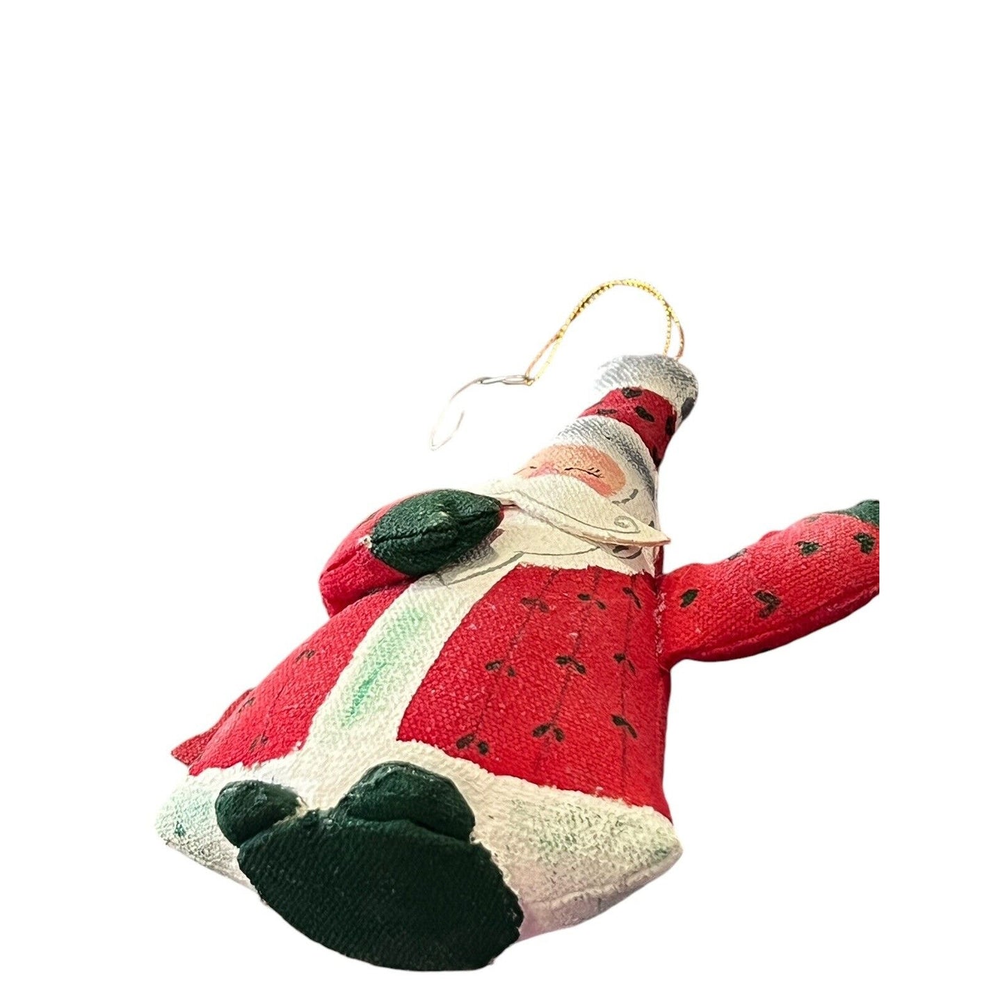 Santa Claus Hand Painted Canvas Christmas Ornament Holiday Pillow Painted